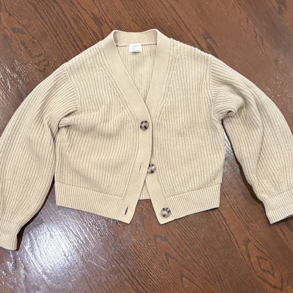 H&M Beige Button-Up Cardigan